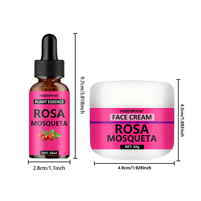 HISENRAIN Rosehip Skincare Set: Hydrating Serum & Moisturizing Cream Combo - Anti-Aging, 24H Moisture, Brightening Kit.