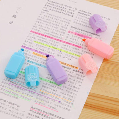 Color marker highlighters set in 6 colors