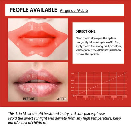 SADOER Fruits Moisturizing Lip Mask Lips Skin Care Nourishing Hydrating Crystal Collagen Gel Lip Patches Lips Plumper