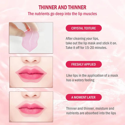 SADOER Fruits Moisturizing Lip Mask Lips Skin Care Nourishing Hydrating Crystal Collagen Gel Lip Patches Lips Plumper