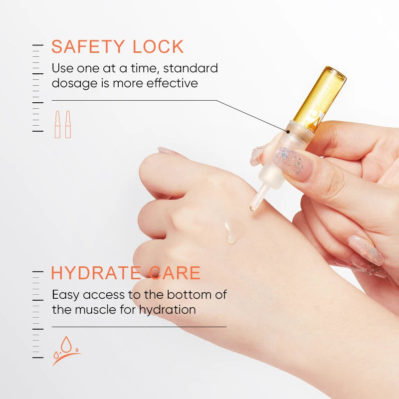 SADOER Vitamin C Ampoule Facial Essence Moisturizing Gold Hyaluronic Acid Serum Brightening Hydrating Face Beauty Skin Care