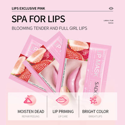 SADOER Fruits Moisturizing Lip Mask Lips Skin Care Nourishing Hydrating Crystal Collagen Gel Lip Patches Lips Plumper