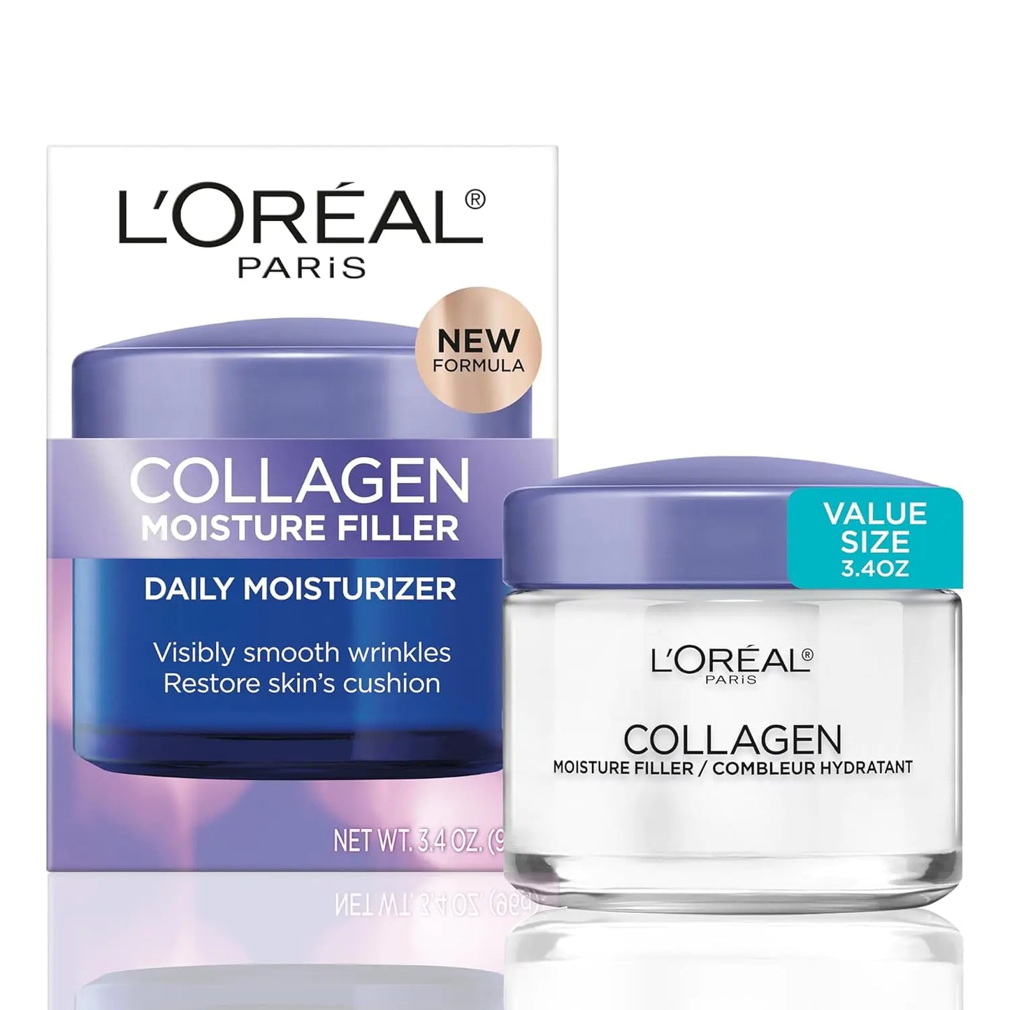 LOreal Paris Collagen Daily Face Moisturizer Reduce Wrinkles Face Cream 3.4 oz