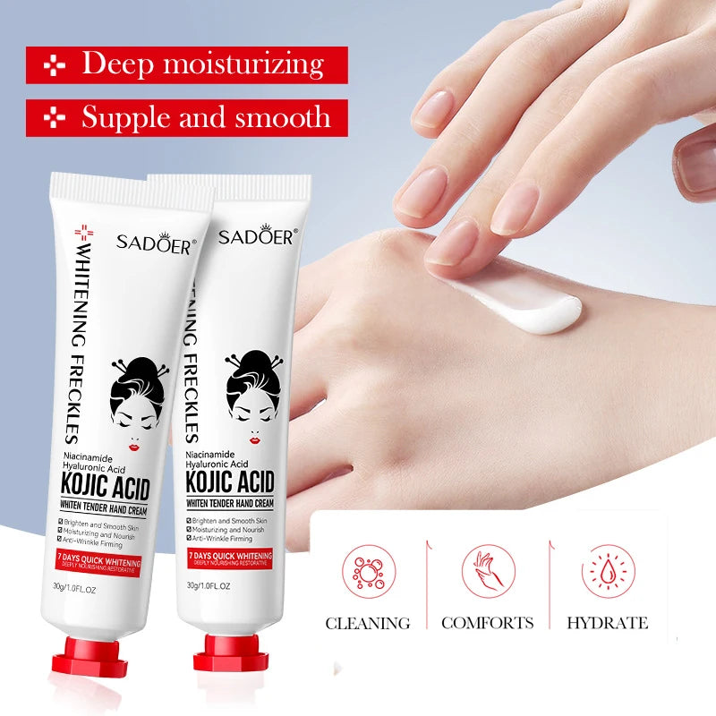1/2/3/5pcs SADOER Kojic Acid Hand Cream Moisturizing Brightening Hydrating Hand Creams Beauty Hands Travel Size Skin Care