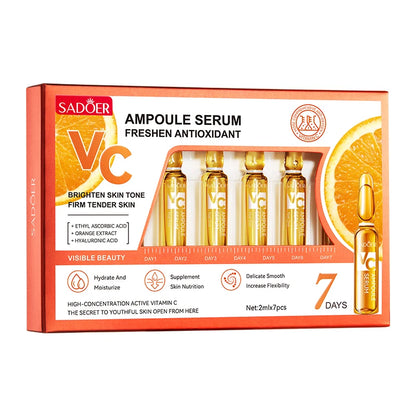 SADOER Vitamin C Ampoule Facial Essence Moisturizing Gold Hyaluronic Acid Serum Brightening Hydrating Face Beauty Skin Care