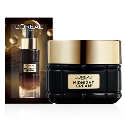 LOreal Paris Age Perfect Anti-Aging Midnight Cream Reduce Wrinkles & Firm 1.7oz + Serum Sample