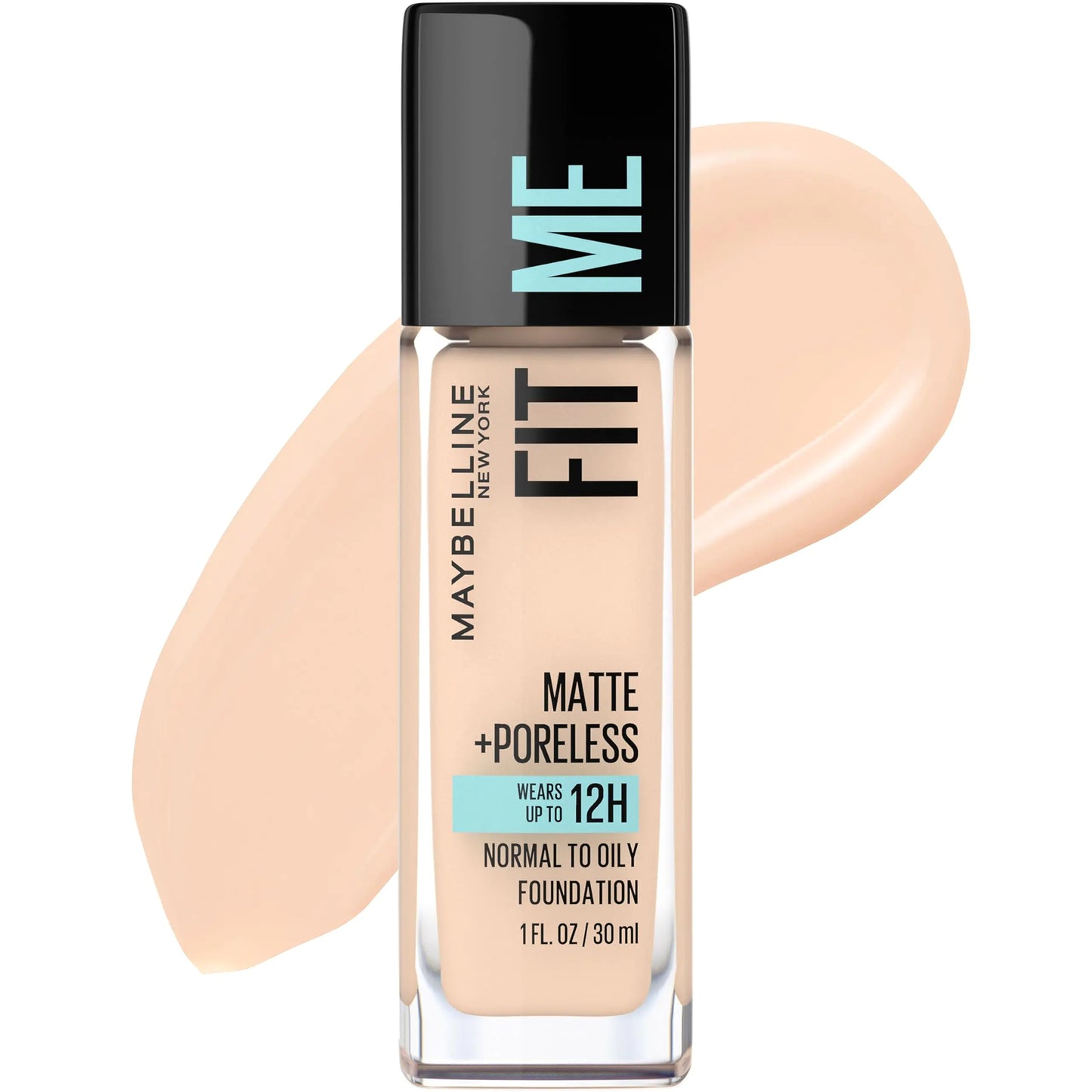 Maybelline Fit Me Matte + Poreless Liquid Oil-Free Foundation Makeup Natural Ivory 1 Count (Packaging May Vary)